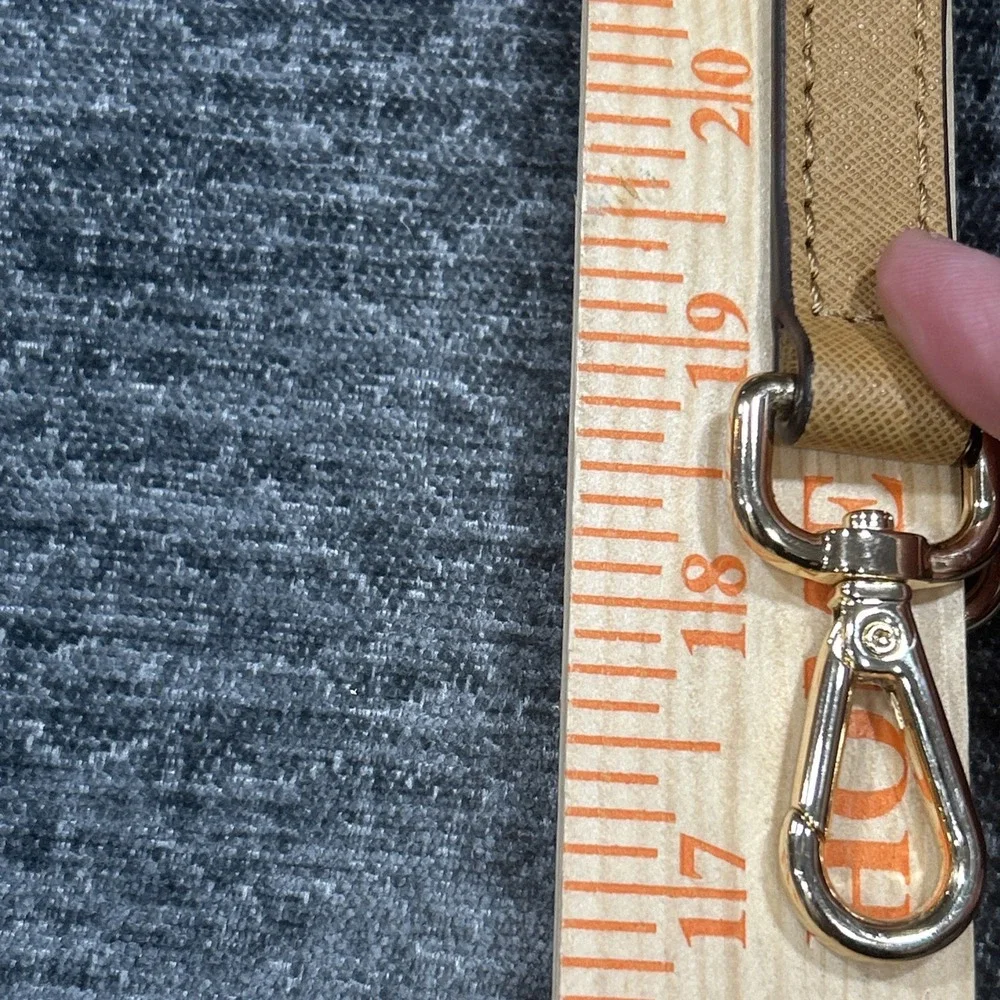 Michael Kors Tan Brown Replacement Crossbody Strap Gold Hardware Saffiano Purse - Picture 5 of 7